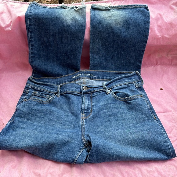 Old Navy Original Mid-Rise Denim Blue Jeans Petite Frayed Hem Distressed 12P - Picture 11 of 16